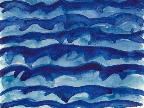 “Around the Blue 14” 2011 (watercolor on paper, 5 x 6") Private collection.