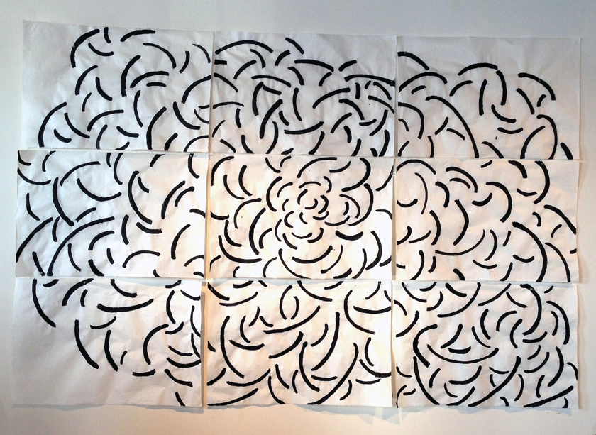 “Blossom” 2011 (ink on Japanese paper [9 sheets], 75 x 111") Private collection.