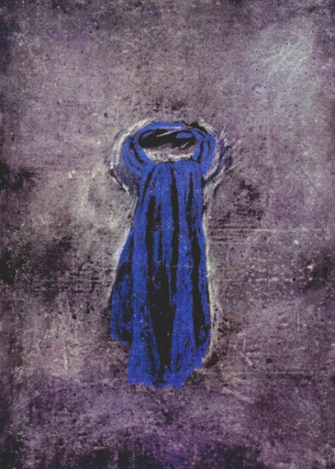 “Blue Scarf” 1994 (pastel on paper, 41 x 30") Private collection.