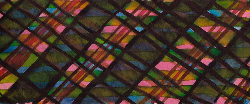 “Tartan Sketch 8” 2012 (ink on paper, 3.5 x 8.25")